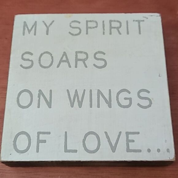 Set of 3 Spiritual Uplifting Wood Signs with wall hardware or placed to sit. - Picture 4 of 6